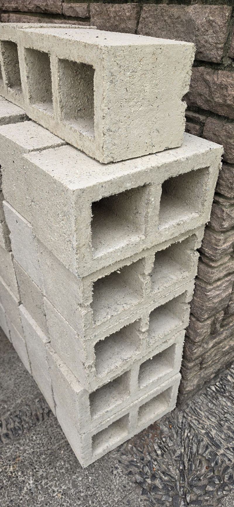 A stack of Zyleno hollow concrete masonry units